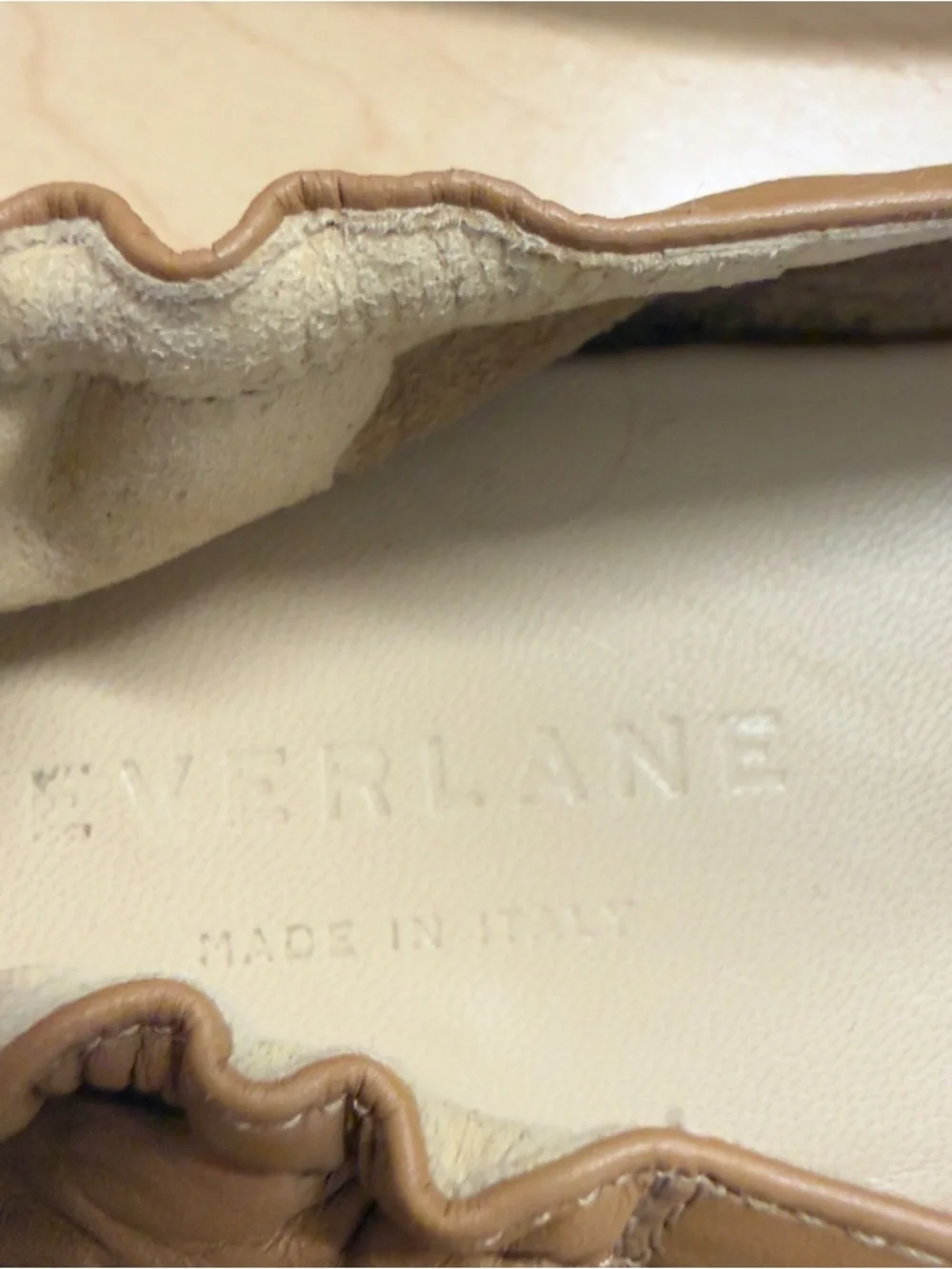 Everlane Tan Leather Slip-On Elastic Back Driving Loafers Size 7.5